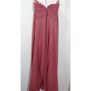 Azazie Women's Bridesmaid Maxi Dress A2 Pink Sleeveless Formal Long Evening Gown